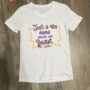 “Just a 90s Mama Raising Her Rugrat” Womens TShirt